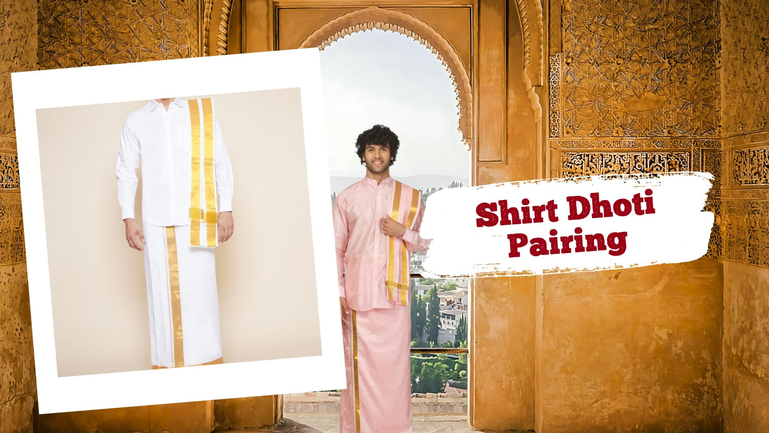 Men Shirt Dhoti Set