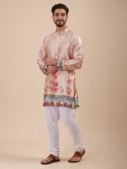 Men Floral Printed Woven Design Kurta & Pyjama Set