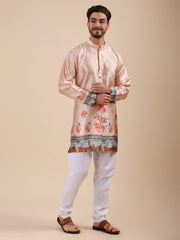 Men Floral Printed Woven Design Kurta & Pyjama Set