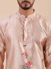 Men Floral Printed Woven Design Kurta & Pyjama Set