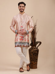 Men Floral Printed Woven Design Kurta & Pyjama Set
