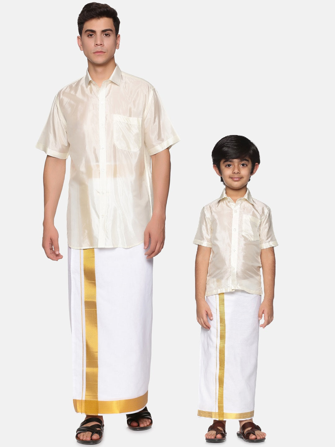 Father Son Matching Shirt Dhoti Set