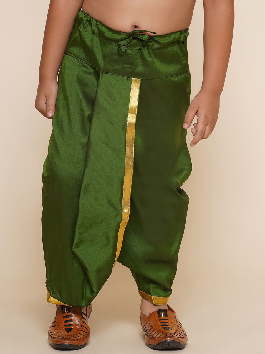 Boys Olive Colour Gold Border Dhotipant