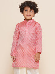 Boys Red Colour Art Silk Kurta