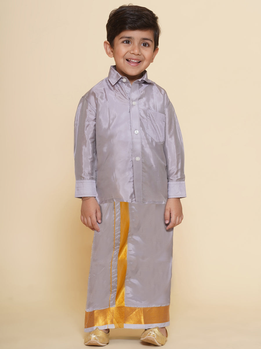 Sethukrishna Boys Solid Colour Shirt with Dhoti