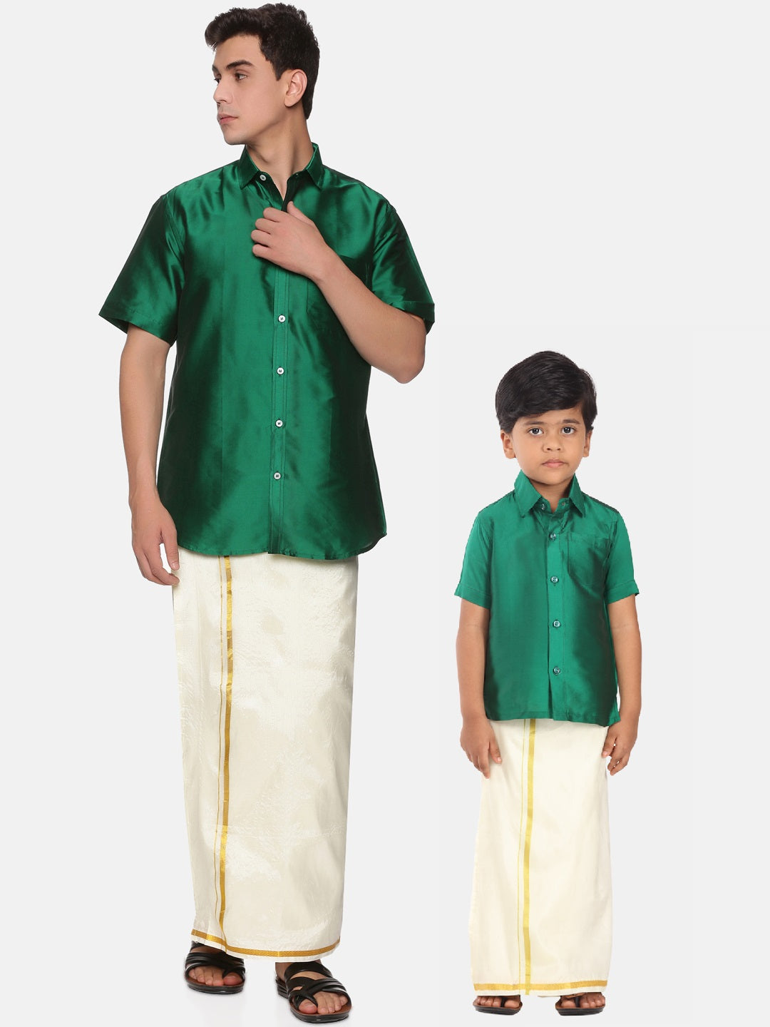 Father Son Matching Shirt Dhoti Set