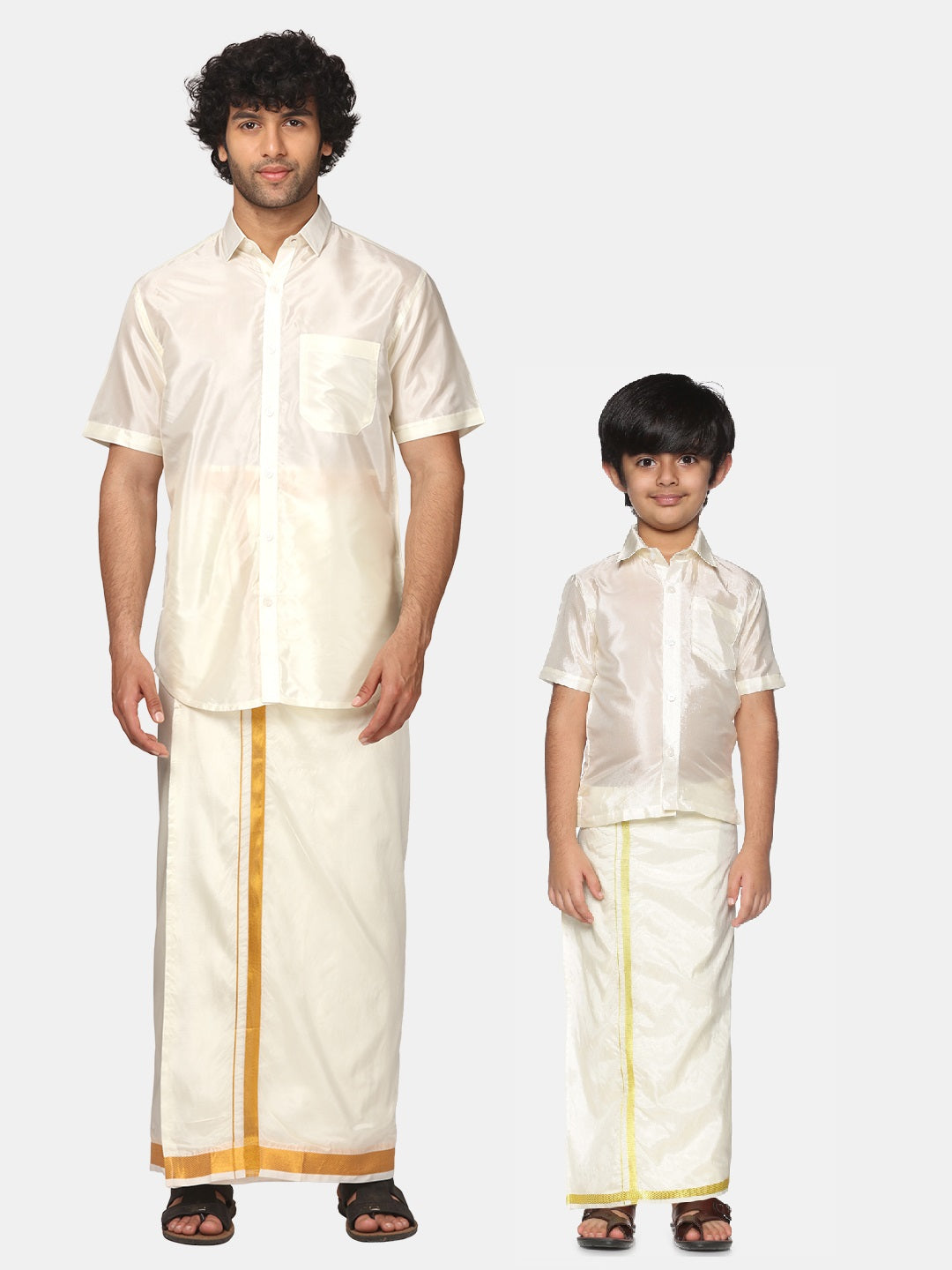 Father Son Matching Shirt Dhoti Set