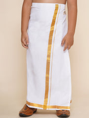 Boys White Colour Cotton Readymade Dhoti