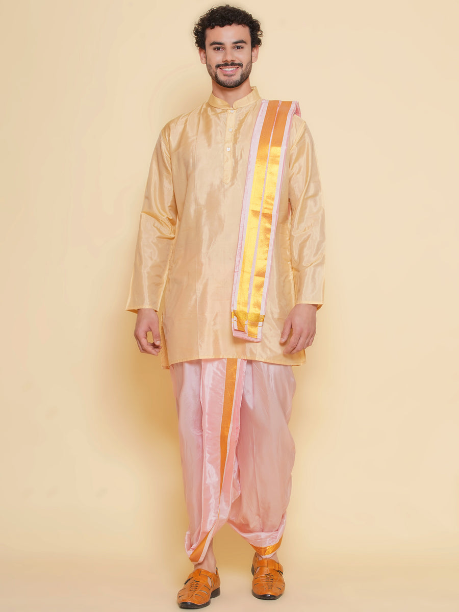 Sethukrishna Mens Kurta and Dhotipant with Angavastram Set