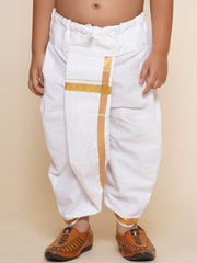 Boys Solid White Colour Cotton Dhoti Pant