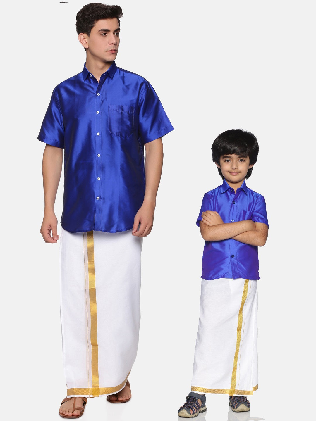 Father Son Matching Shirt Dhoti Set