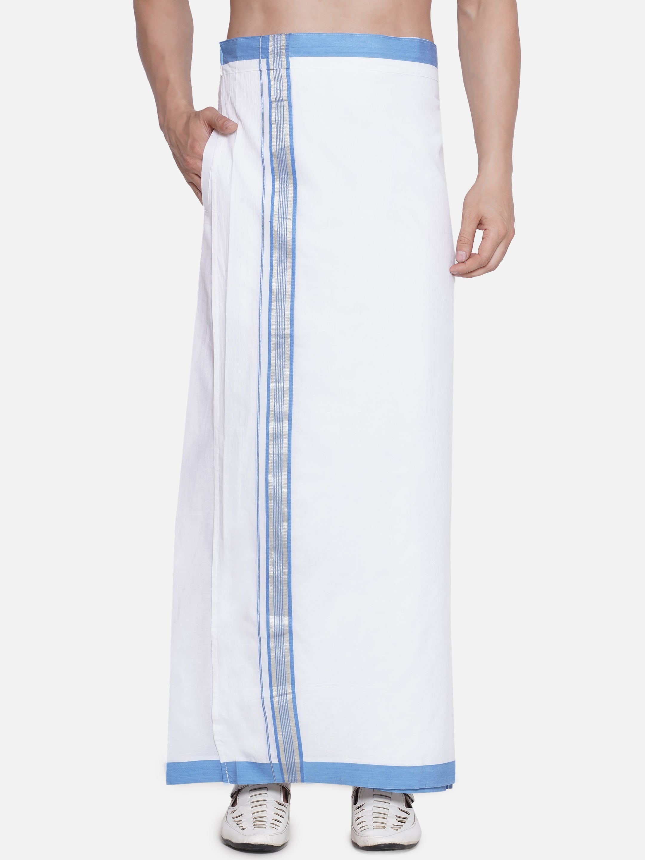Men Kerala Cotton Readymade Pocket Dhoti
