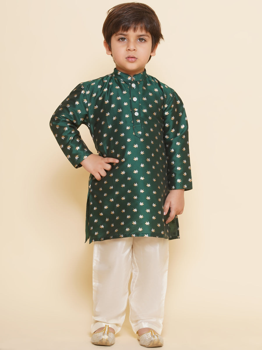 Boys Printed Kurta and Pyjama Set