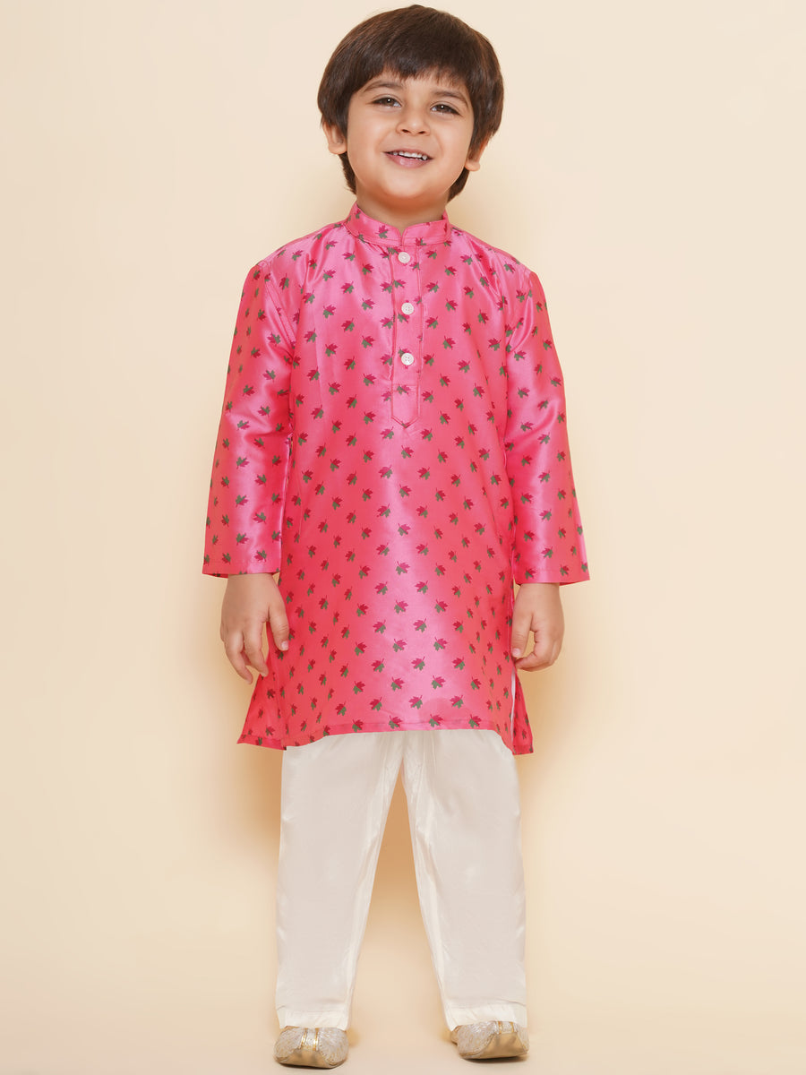 Boys Printed Kurta and Pyjama Set