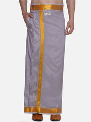 Men Solid Colour Art Silk Readymade Pocket Dhoti