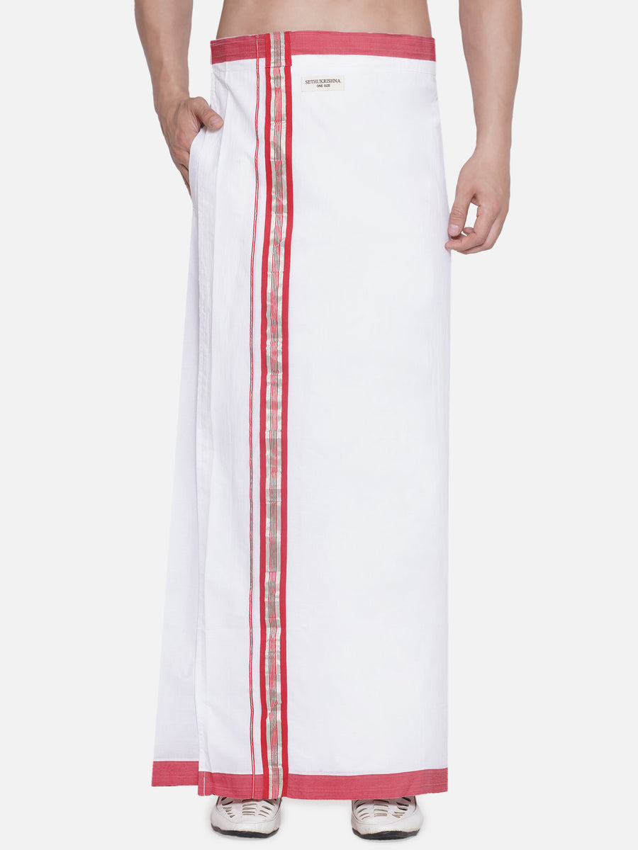 Men Kerala Cotton Readymade Pocket Dhoti