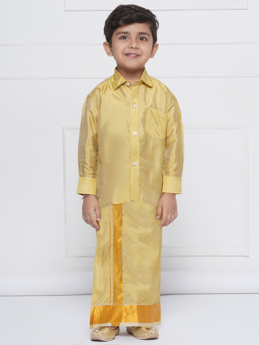 Sethukrishna Boys Solid Colour Shirt with Dhoti