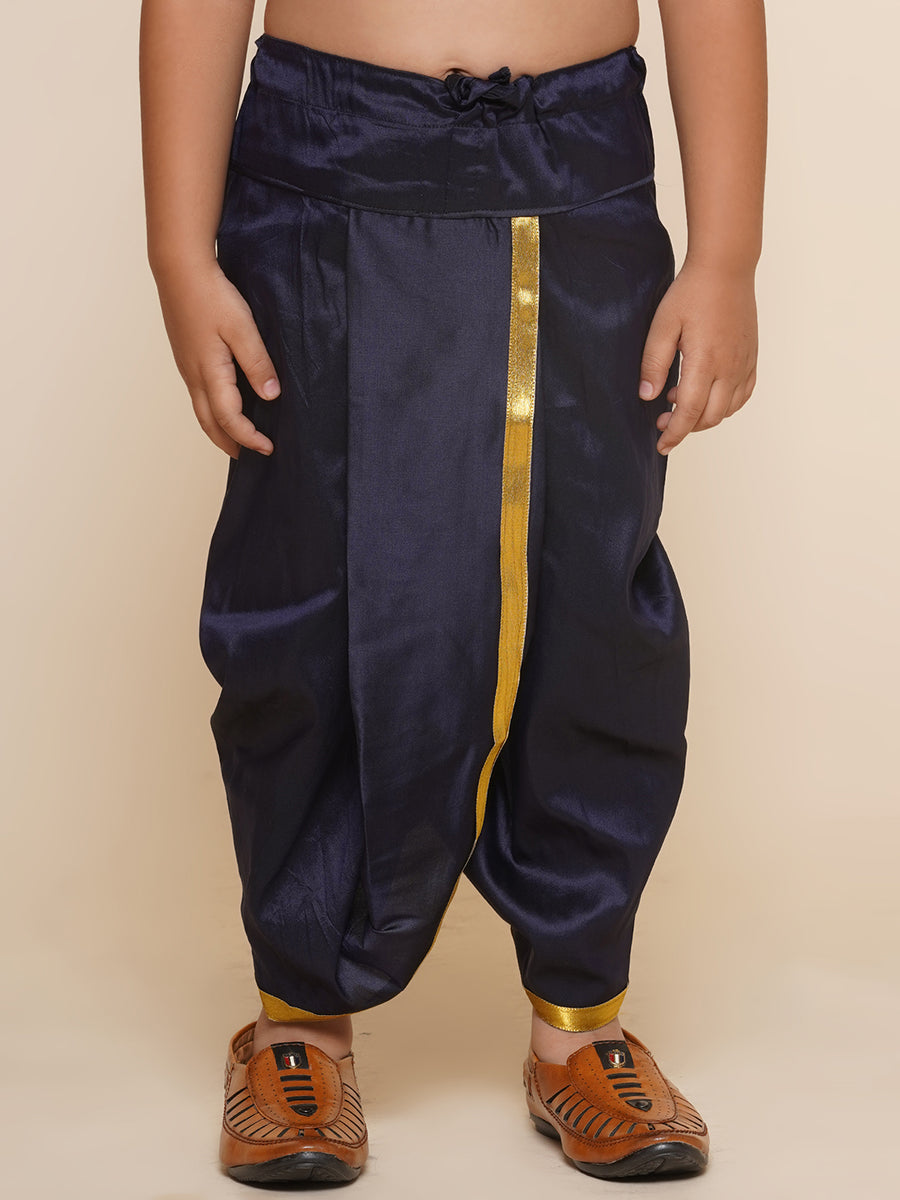 Boys Navy Blue Colour Gold Border Dhotipant