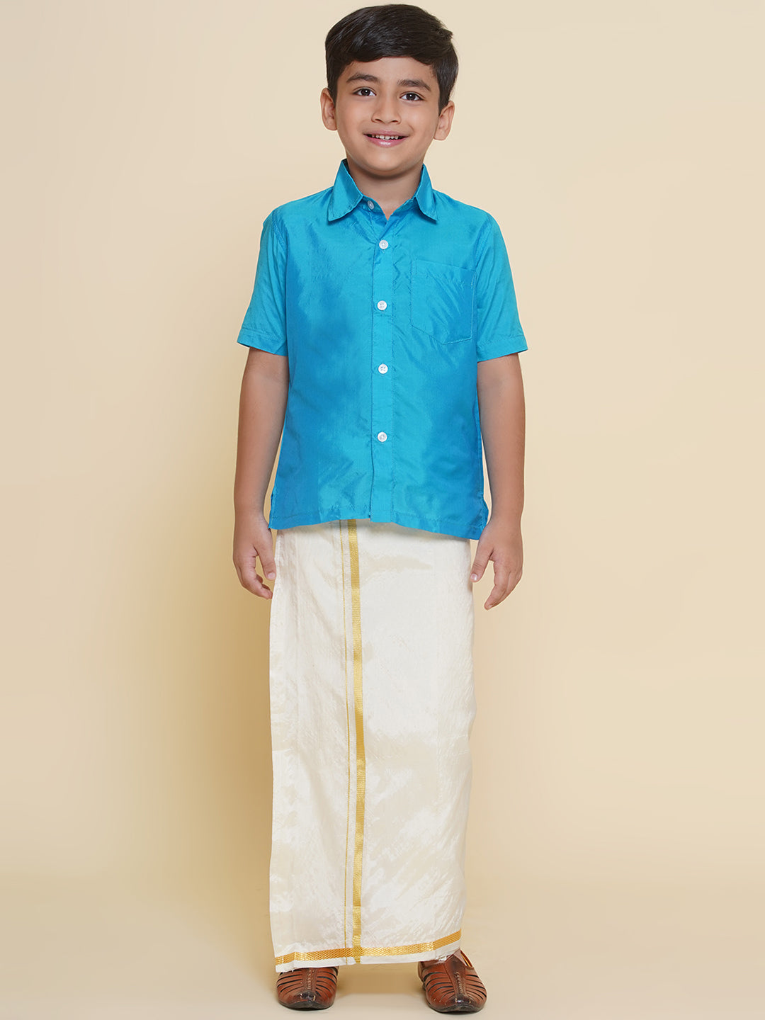 Boys Shirt With Readymade Dhoti