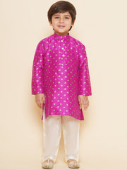 Boys Printed Kurta and Pyjama Set