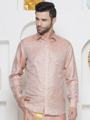 Sethukrishna Mens Solid Colour Self Design Shirt