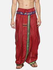 Men Mustard Colour Art Silk Dhoti Pant.