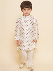 Boys Printed Kurta and Pyjama Set