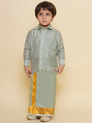 Sethukrishna Boys Solid Colour Shirt with Dhoti