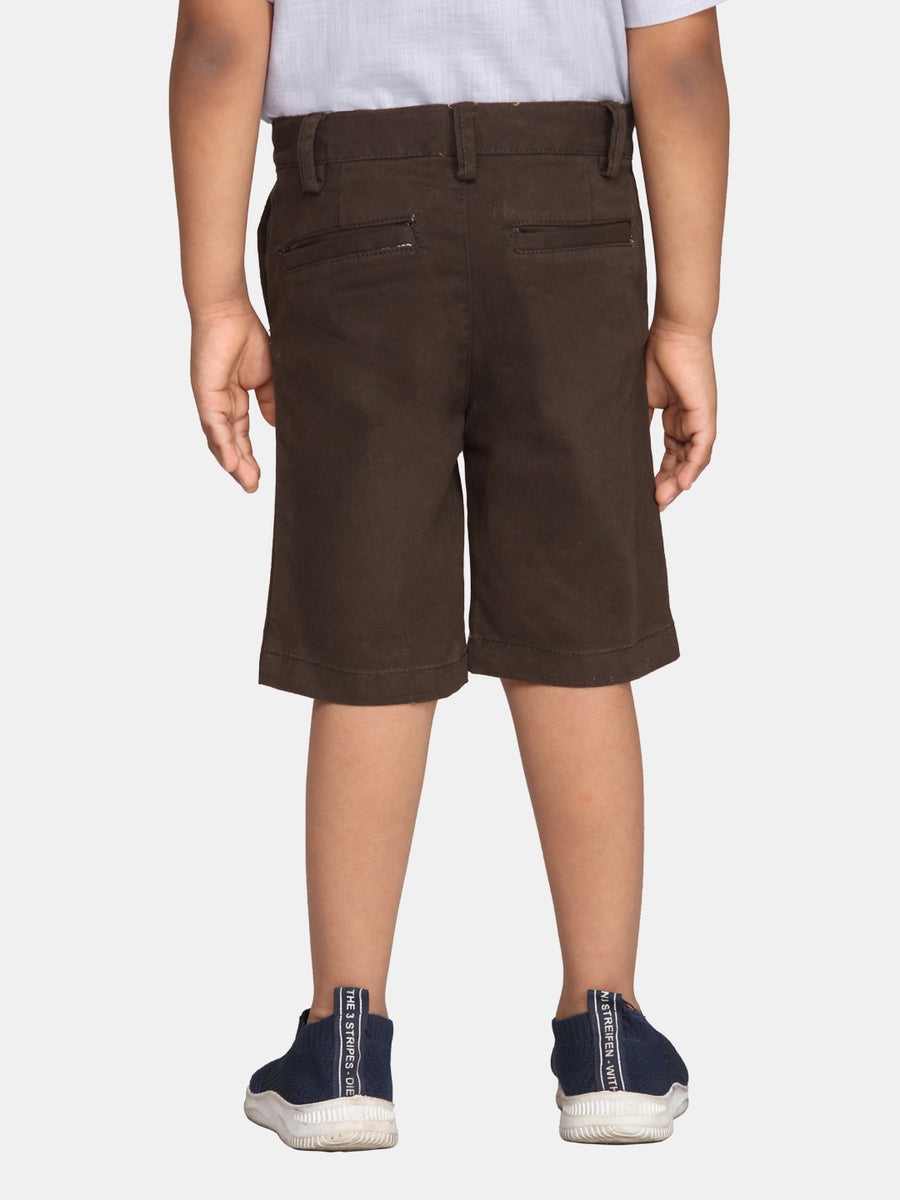 Boys Olive Green Colour Casual Shorts