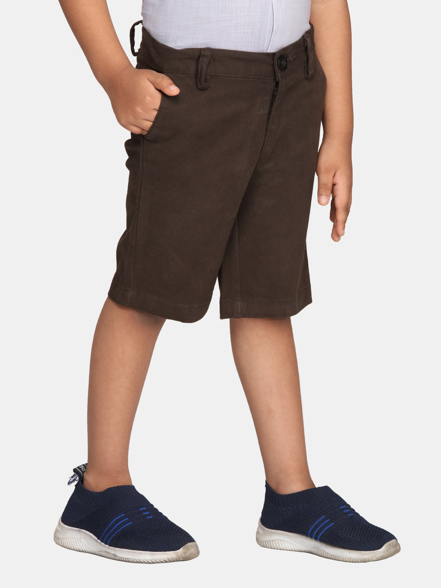 Boys Olive Green Colour Casual Shorts