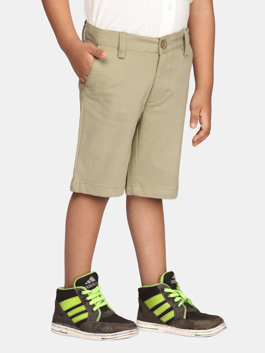 Boys Light Green Colour Casual Chino Shorts