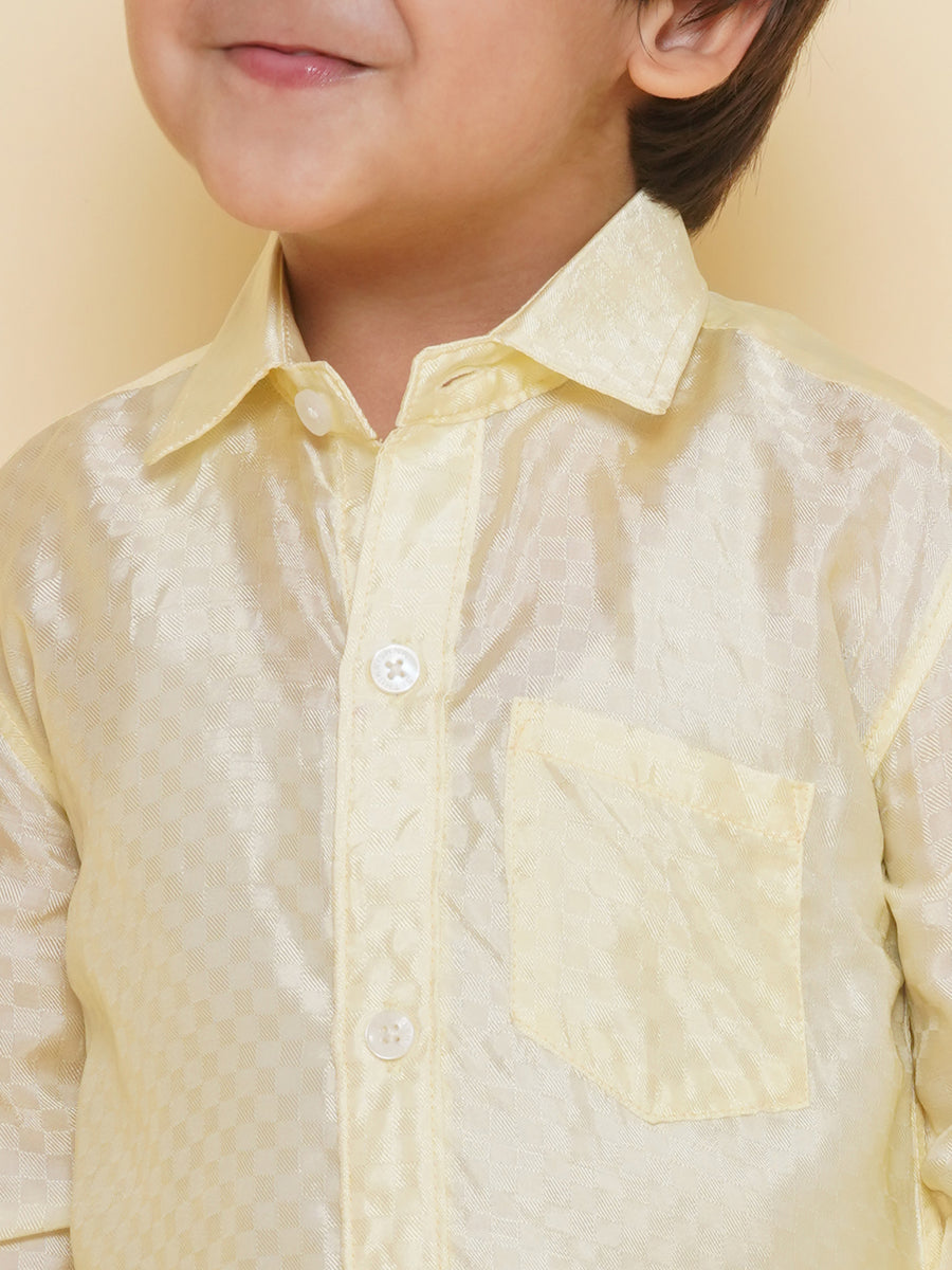 Sethukrishna Boys Solid Colour Self Design Shirt