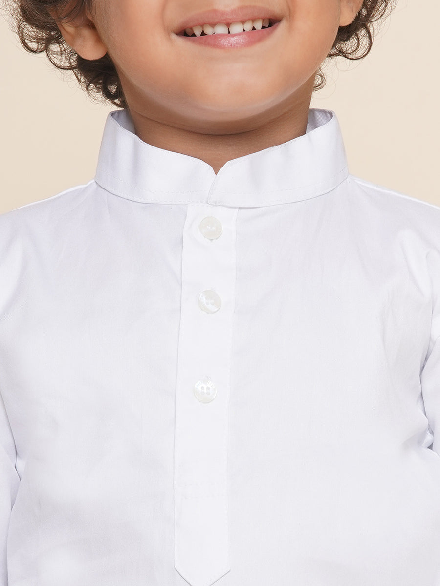 Father Son Matching White Kurta Dhotipant Set