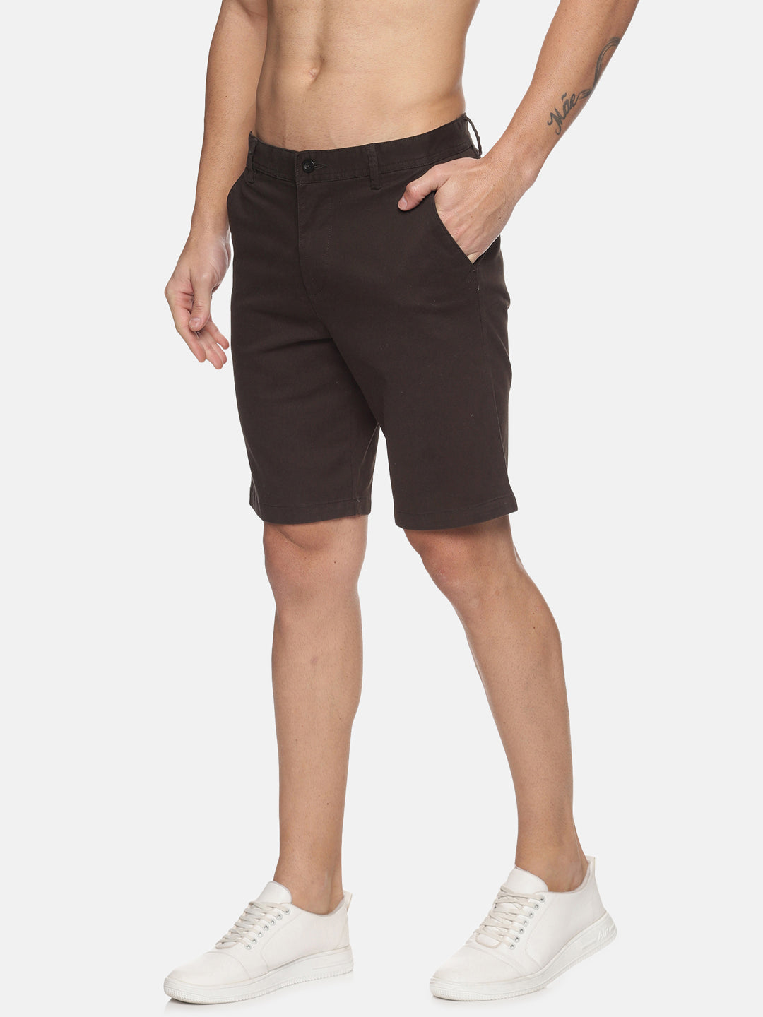 Men Olive Colour Casual Shorts