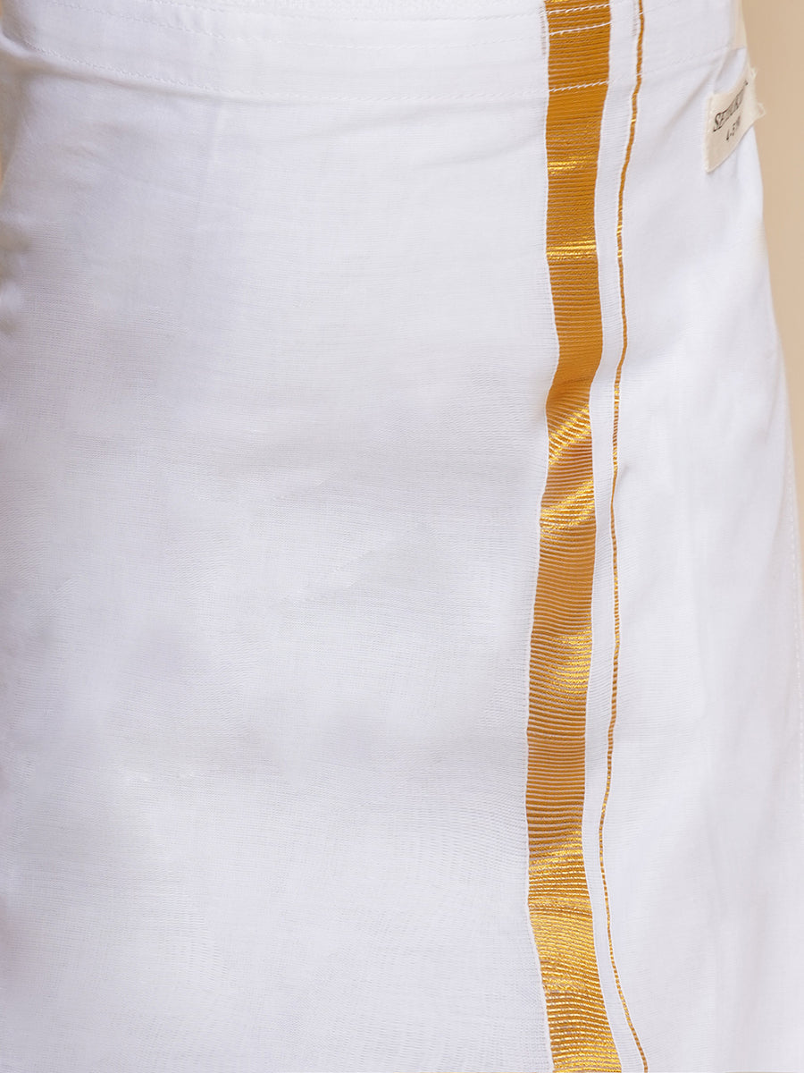 Boys White Colour Cotton Readymade Dhoti