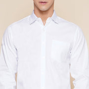 Men Cotton White Full Sleeve Shirt