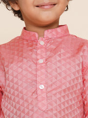 Boys Red Colour Art Silk Kurta