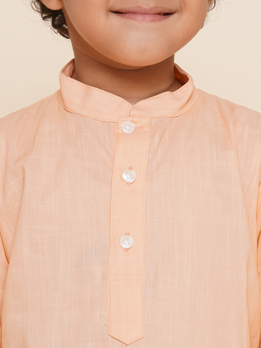 Boys Solid Colour Cotton Kurta Pyjama Set