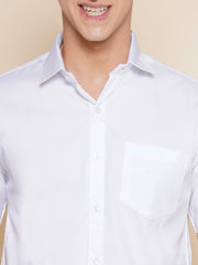 Men Half Sleeve White Colour Shirt and Pocket Dhoti Set