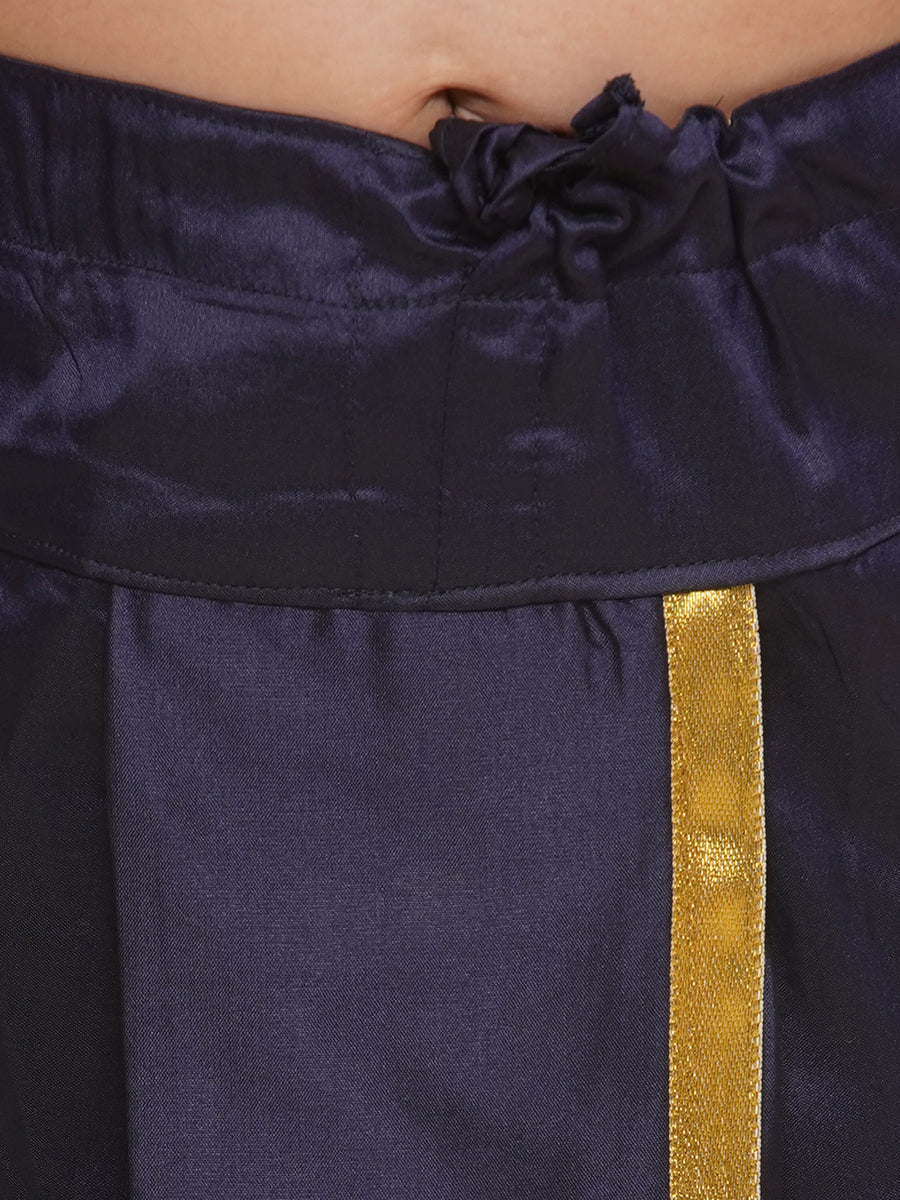 Boys Navy Blue Colour Gold Border Dhotipant