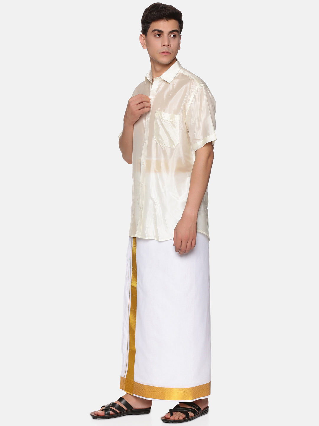 Father Son Matching Shirt Dhoti Set