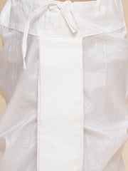 Boys Solid White Colour Art Silk Dhoti Pant