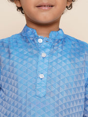Boys Blue Colour Art Silk Kurta