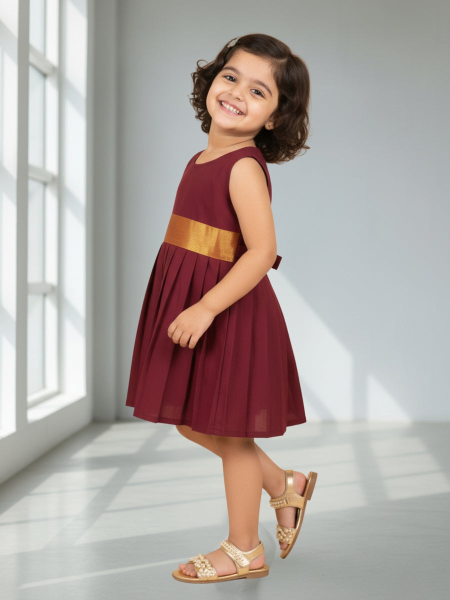 Girls Ethnic Solid Dress | Elegant Traditional Wear