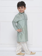 Boys Solid Colour Art Silk Kurta