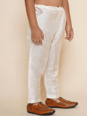 Boys Off White Colour A Mix Plain Pyjama