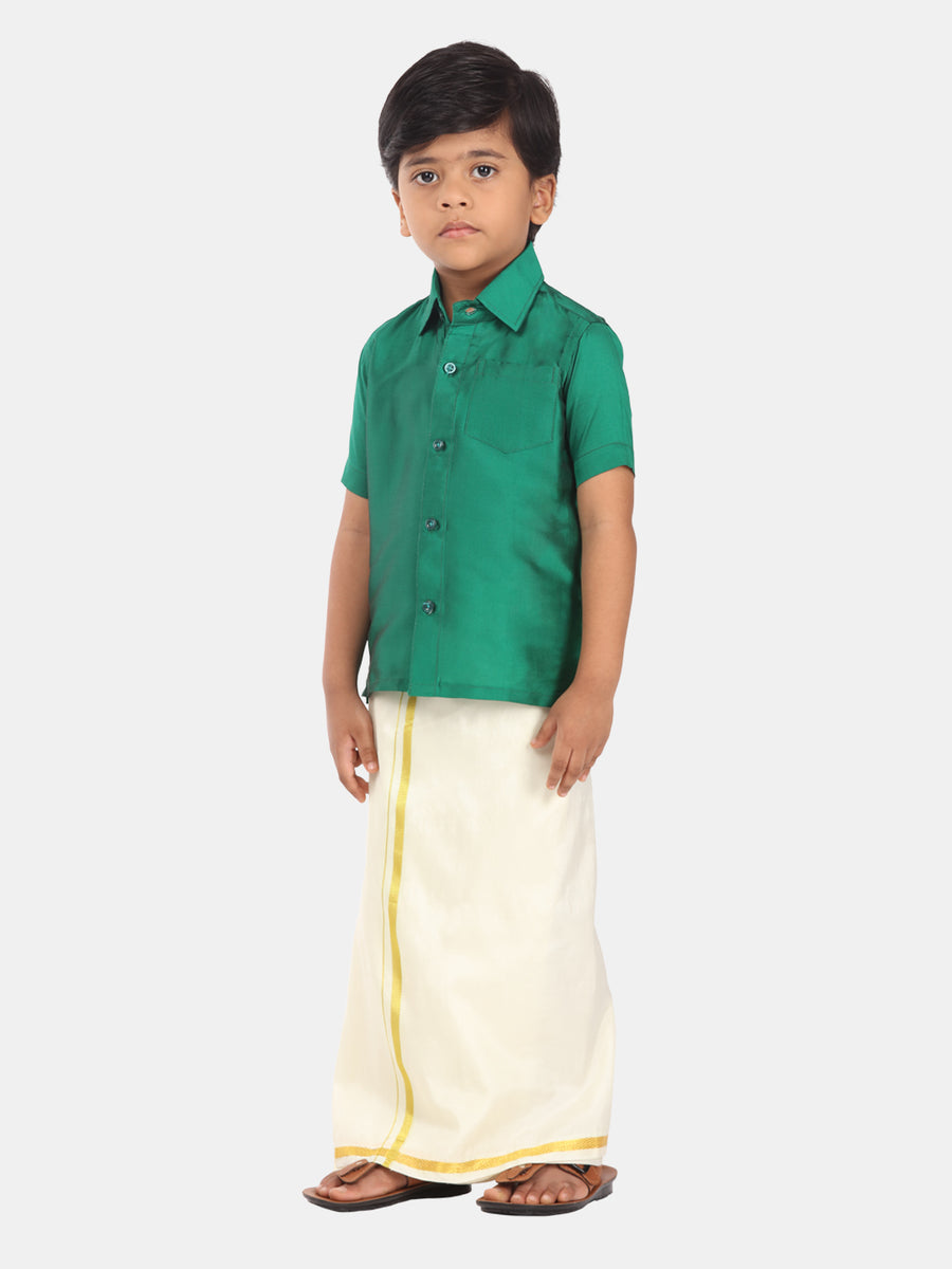Father Son Matching Shirt Dhoti Set