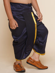 Boys Navy Blue Colour Gold Border Dhotipant