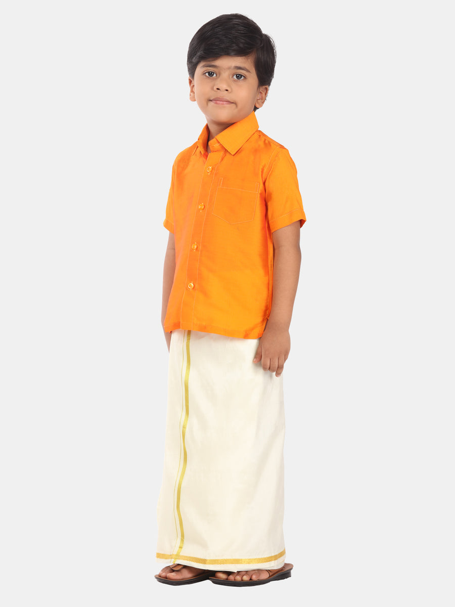 Father Son Matching Shirt Dhoti Set