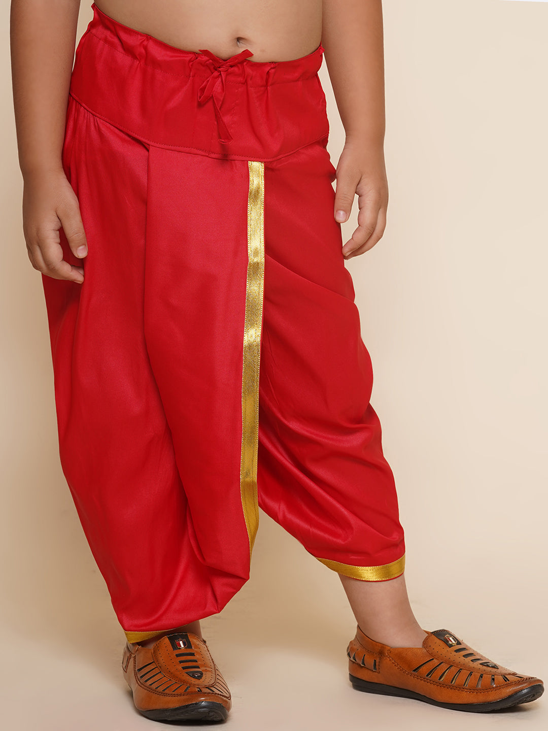 Boys Red Colour Gold Border Dhotipant
